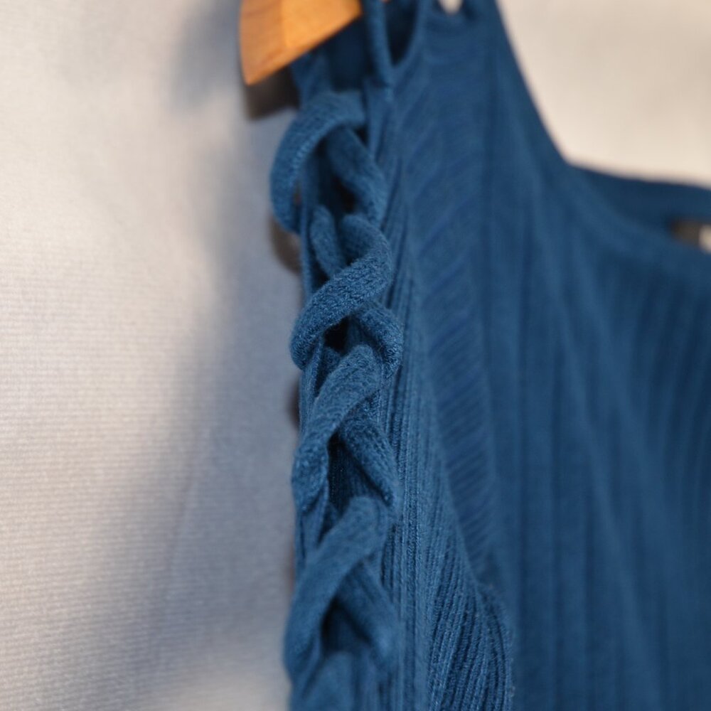PattyBoutik Sweater with Lacing Detail on Sleeves - Picture 3 of 5